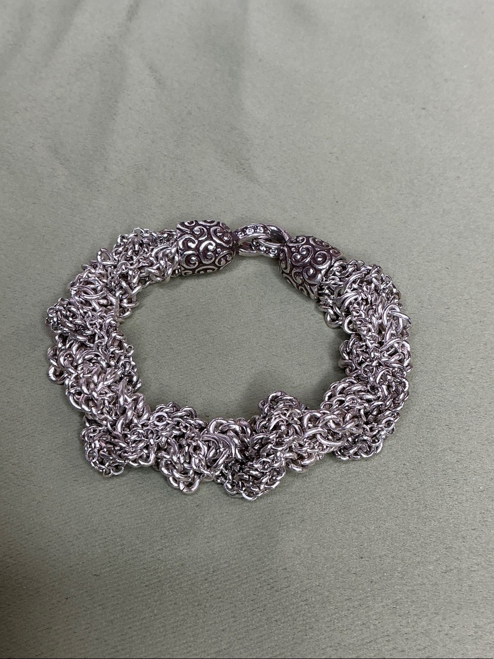 Brighton silver chain braided bracelet #2320